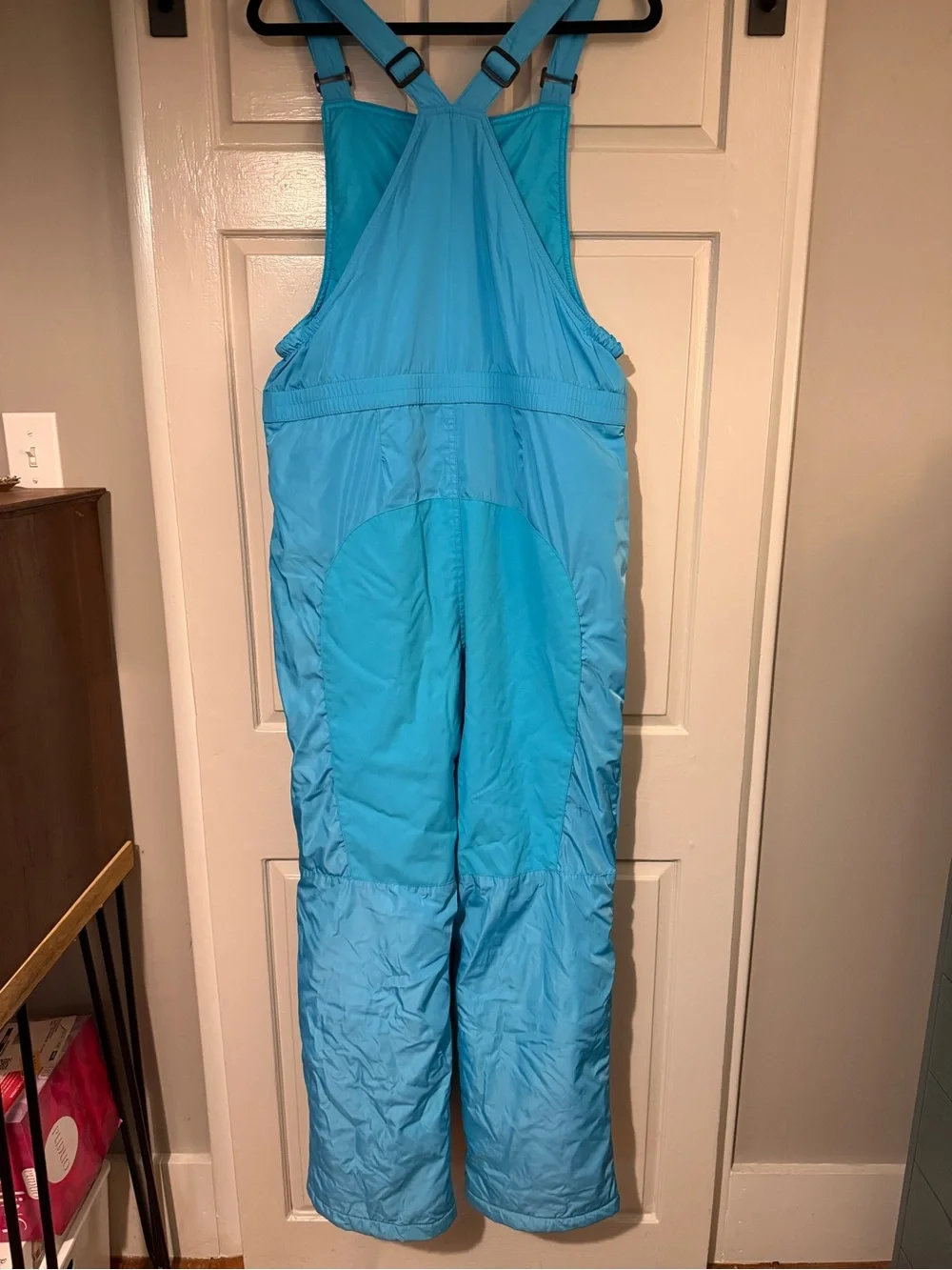 Girls Lands’ End Bright Blue Snow Pants Bib Style One-Piece